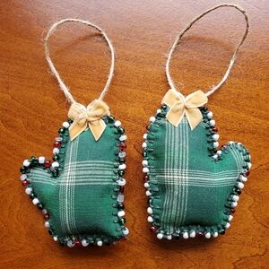 Set Of 2 hand-made Christmas Ornaments Holiday